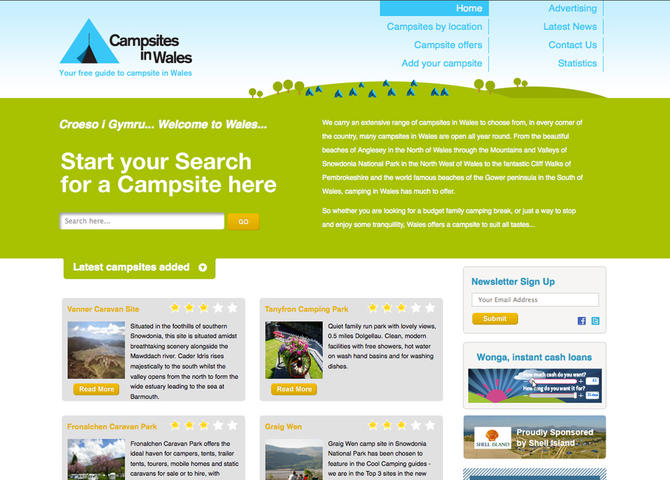 Campsites in Wales